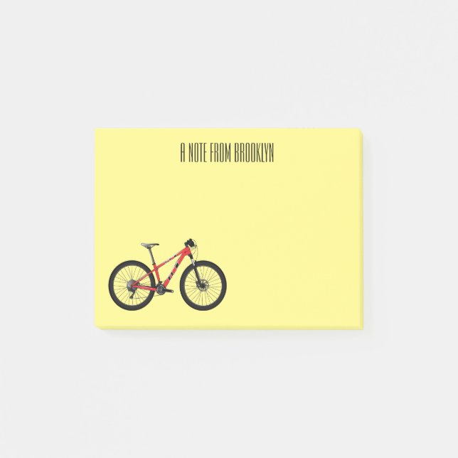 Bicycle cartoon illustration post-it notes (Front)