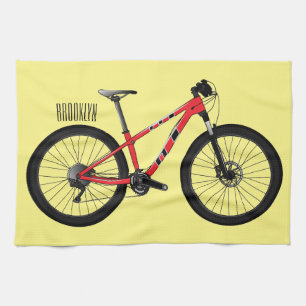 Bicycle cartoon illustration tea towel