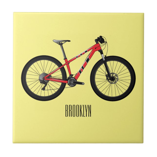 Bicycle cartoon illustration tile (Front)
