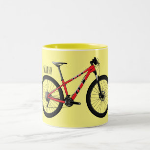 Bicycle cartoon illustration Two-Tone coffee mug