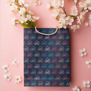 Bicycle Cartoon Pattern Medium Gift Bag