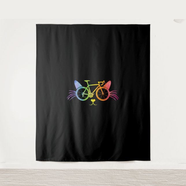 Bicycle Cat Lgbt Tapestry (Front)