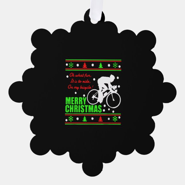 Bicycle Christmas Shirt Tree Decoration Card (Front)