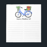 Bicycle Christmas Shopping List CUSTOM Holiday Notepad<br><div class="desc">Make your shopping lists in style with this customisable grocery shopping,  meal planning or to-do list notepad. Customise or add text to suit your needs. Keep or delete the lines too. Check my shop for more sizes and styles!</div>