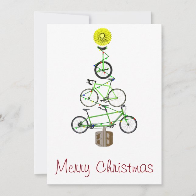 Bicycle Christmas Tree Invitation (Front)