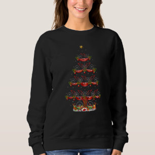 Bicycle Christmas Tree Lights Santa Bicycle Xmas Sweatshirt