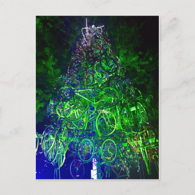 Bicycle Christmas Tree Postcard (Front)