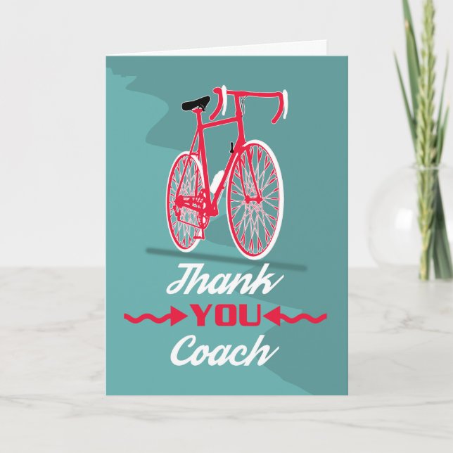 Bicycle Coach Thank You, Modern Design, Card (Front)