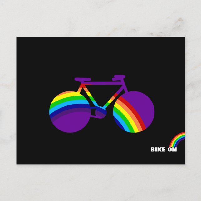 bicycle & color rainbow postcard (Front)