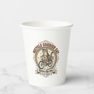 Bicycle Courier Cat Bicycle Courier Cat Vintage Ve Paper Cups