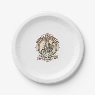 Bicycle Courier Cat Bicycle Courier Cat Vintage Ve Paper Plate