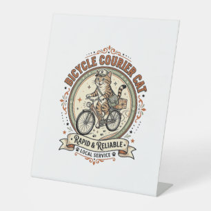 Bicycle Courier Cat Bicycle Courier Cat Vintage Ve Pedestal Sign