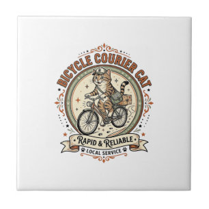 Bicycle Courier Cat Bicycle Courier Cat Vintage Ve Tile