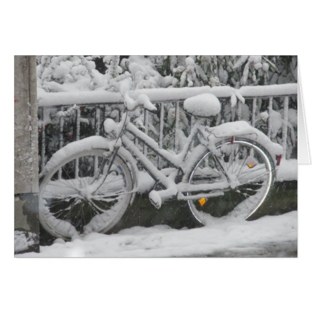 Bicycle Covered with Snow (Front Horizontal)