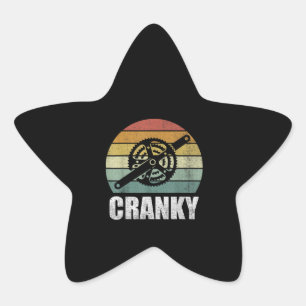 Bicycle Cranky Gifts  Cycling Lovers Cranky Star Sticker