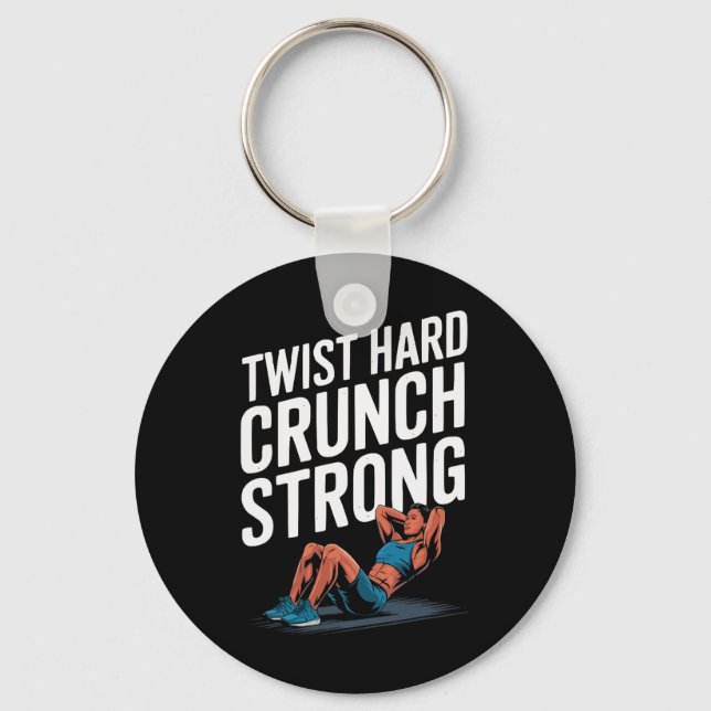 Bicycle Crunch Exercise Bodybuilding Fitness Worko Key Ring (Front)