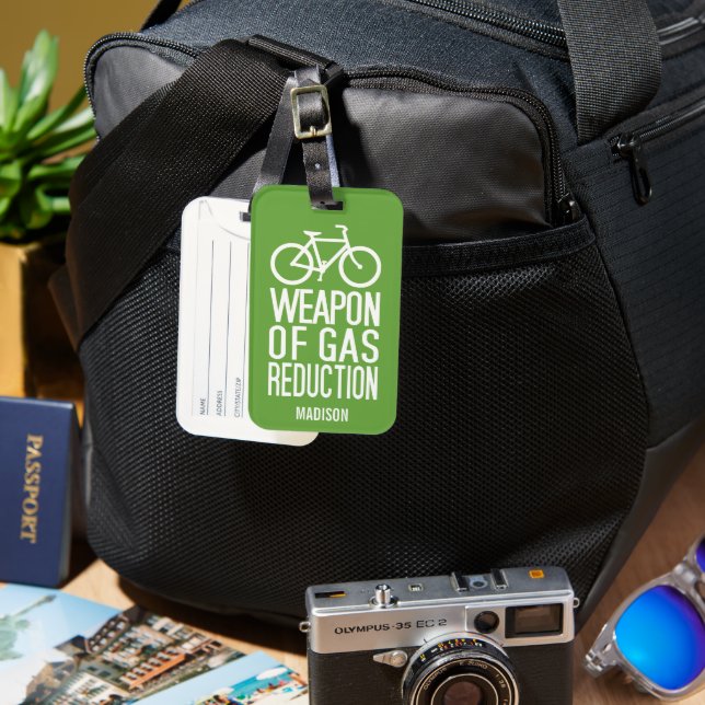 Bicycle custom name & colour luggage tag (Front & Back)