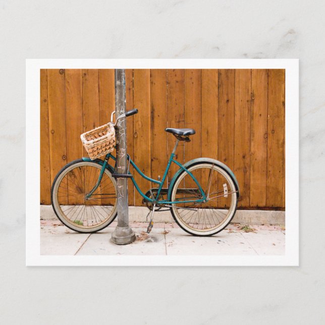 Bicycle Cycle Bicycling Cycling Fence Postcard (Front)