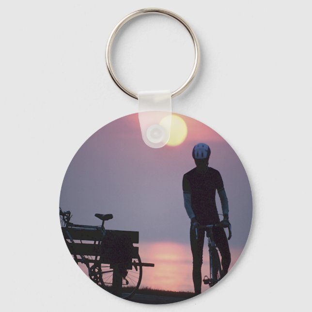 Bicycle Cycle Bicycling Cycling Quebec Canada Key Ring (Front)