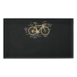 Bicycle Cycling Anatomy Road Bike Parts Biking Name Tag