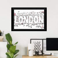 Bicycle Cycling Around London Line Art 