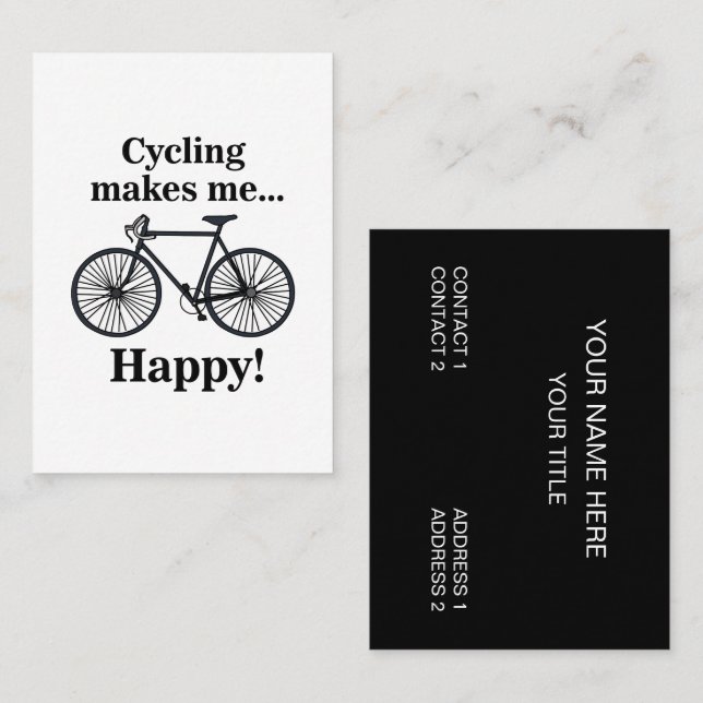 Bicycle Cycling Bicyclist Bike Business Card (Front/Back)