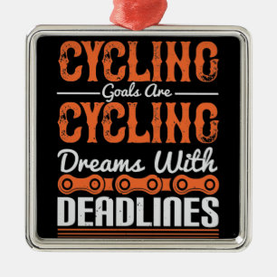 Bicycle -Cycling dreams with deadlines Metal Tree Decoration