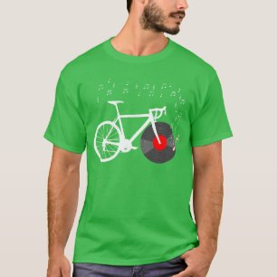 Bicycle Cycling Road Bike Vinyl Record Player Musi T-Shirt