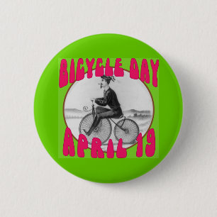 BICYCLE DAY April 19 6 Cm Round Badge