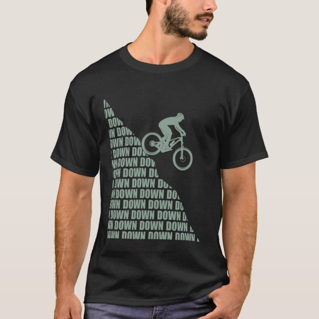 Bicycle Design MTB Mountain Biker and Downhill T-Shirt (Front)