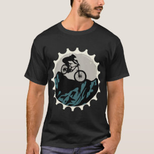 Bicycle Downhill MTB Gearwheel Cycling Biker Mount T-Shirt