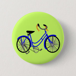 Bicycle Drawing, 1950's Style 6 Cm Round Badge
