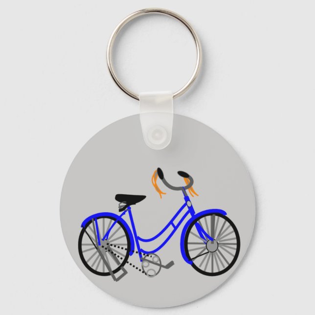 Bicycle Drawing, 1950's Style Key Ring (Front)