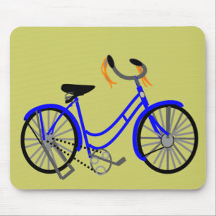 Bicycle Drawing, 1950's Style Mouse Pad