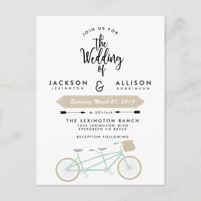 Bicycle Duo Wedding Invite (Front)