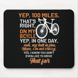 Bicycle Faq Yep 100 Miles Triathlon Downhill Cycle Mouse Pad