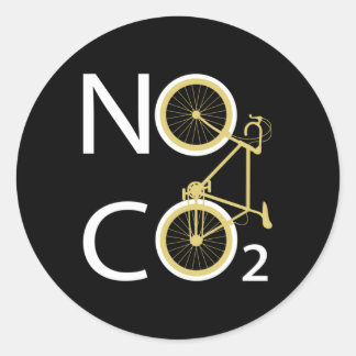 Bicycle Fixie Wheel No Co2 Environmental Protectio Classic Round Sticker