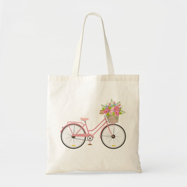 Bicycle Floral Tote Bag (Front)