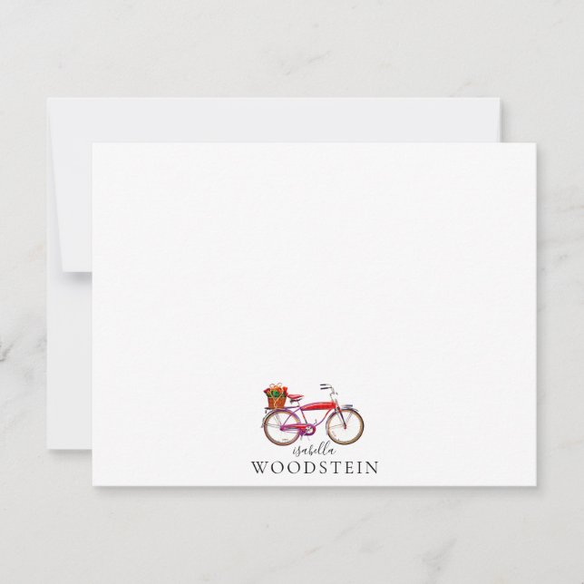Bicycle Flowers Personalised  Card (Front)