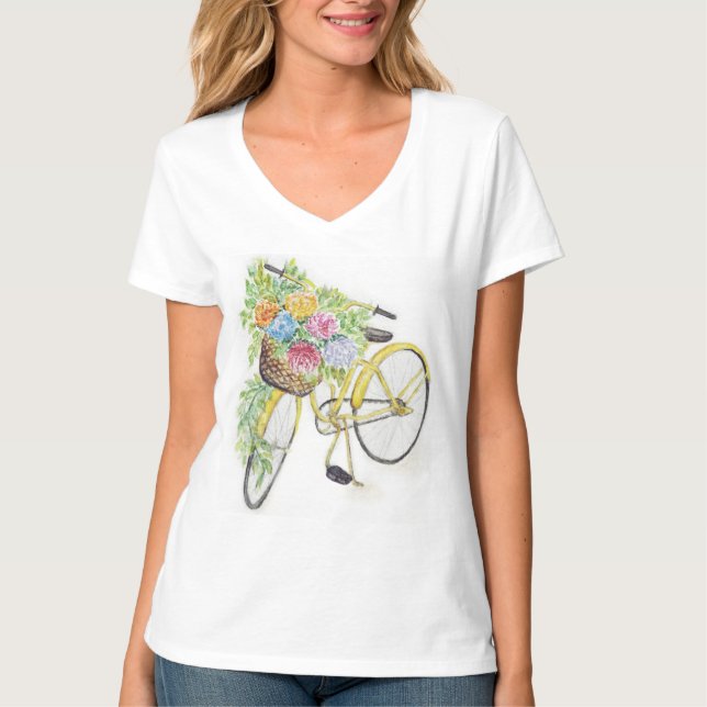 Bicycle & flowers T-Shirt (Front)