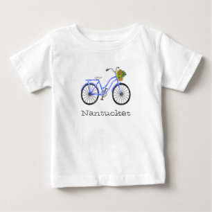 Bicycle Flowers Vacation Nantucket Souvenir Fun Baby T-Shirt