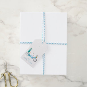 Bicycle for Two Watercolor Tandem Bike Gift Tags