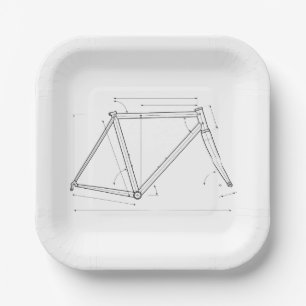 Bicycle Frame Geometry Diagram Paper Plate