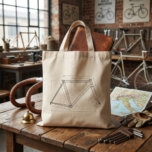 Bicycle Frame Geometry Diagram Tote Bag
