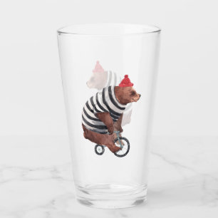 Bicycle Fun Bear Glass