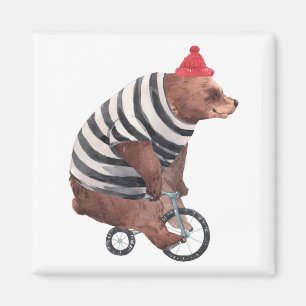 Bicycle Fun Bear Magnet