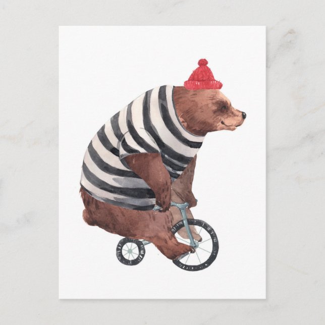 Bicycle Fun Bear Postcard (Front)