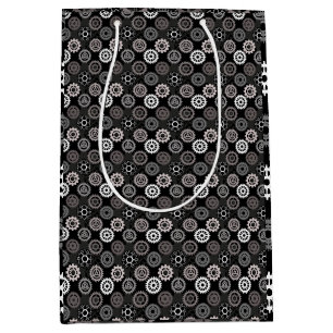 Bicycle gears pattern 01x4.b medium gift bag