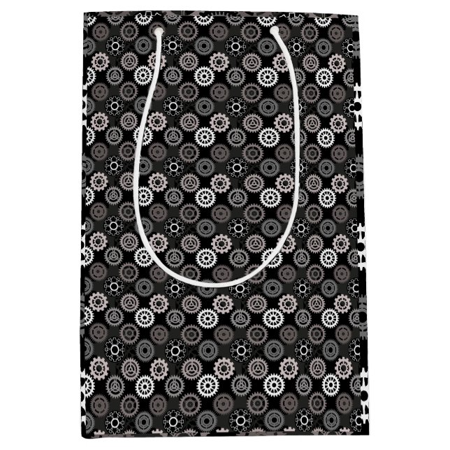 Bicycle gears pattern 01x4.b medium gift bag (Front)