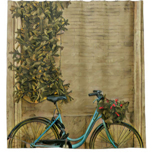 Bicycle gifts for her shower curtain